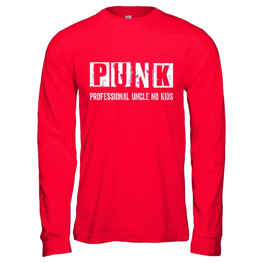 Punk Professional Uncle No Kids Rock-T-Shirt & Hoodie-Long Sleeve T-Shirt-Red