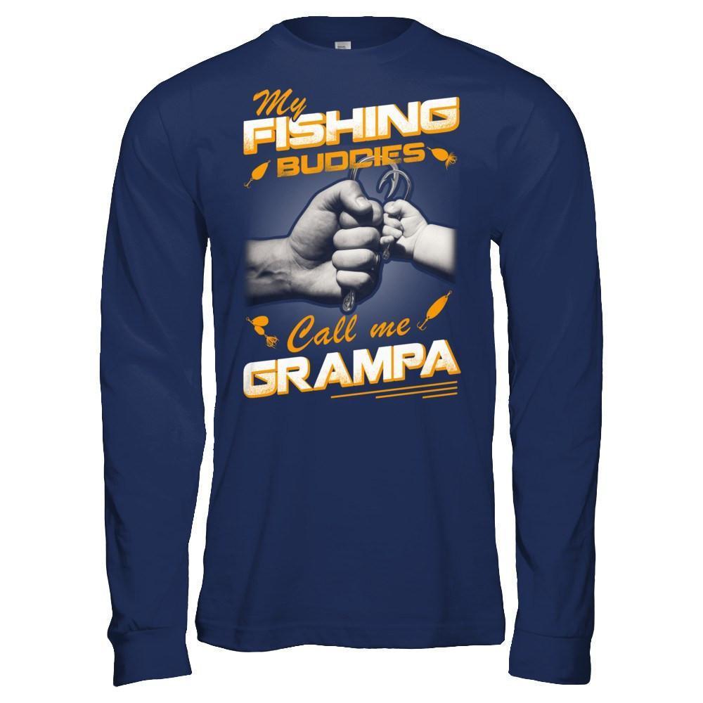 My Fishing Buddies Call Me Grampa-T-Shirt & Hoodie-Long Sleeve T-Shirt-Navy