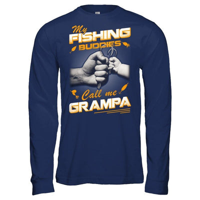 My Fishing Buddies Call Me Grampa-T-Shirt & Hoodie-Long Sleeve T-Shirt-Navy