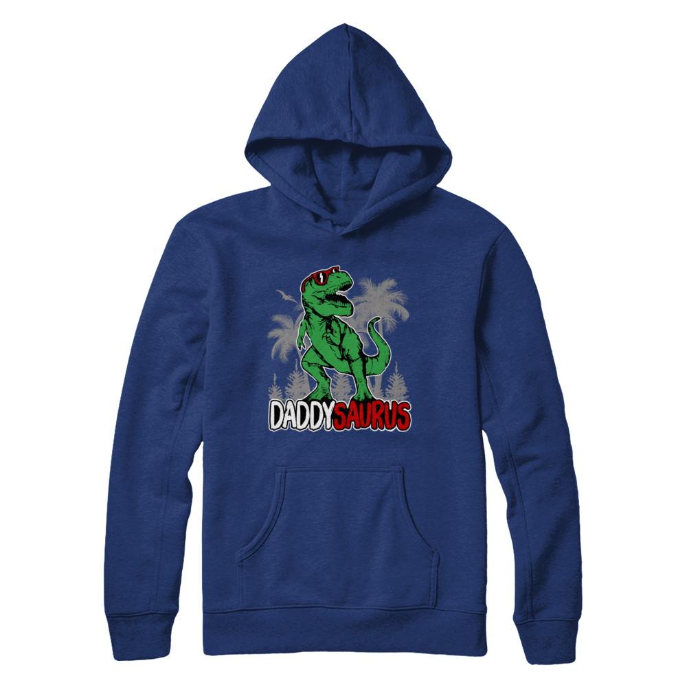Daddysaurus Fathers Day Dinosaur T Rex Daddy Saurus-T-Shirt & Hoodie-Pullover Hoodie-Deep Royal