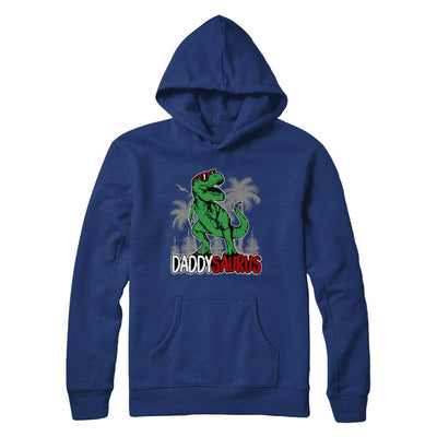 Daddysaurus Fathers Day Dinosaur T Rex Daddy Saurus-T-Shirt & Hoodie-Pullover Hoodie-Deep Royal