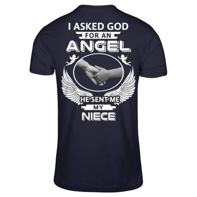 I Asked God For An Angel He Sent Me My Niece-T-Shirt & Hoodie-Premium T-Shirt-Midnight Navy