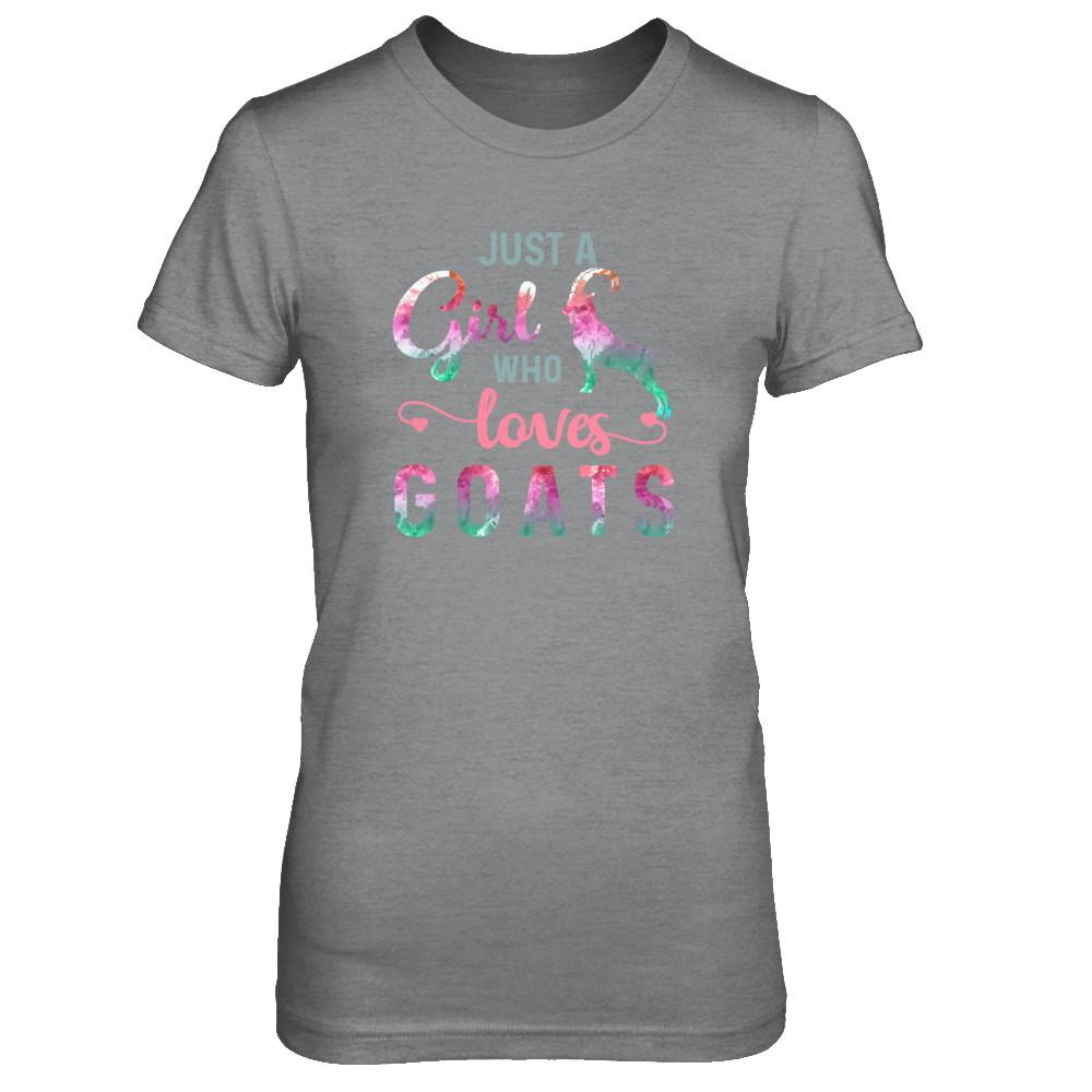 Just A Girl Who Loves Goats Goat Lover-T-Shirt & Tank Top-Women's T-Shirt-Sport Grey