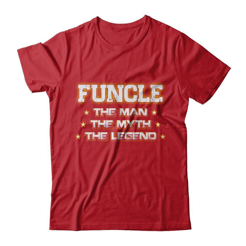 Funcle The Myth The Man The Legend Funny Uncle-T-Shirt & Hoodie-Classic T-Shirt-Red