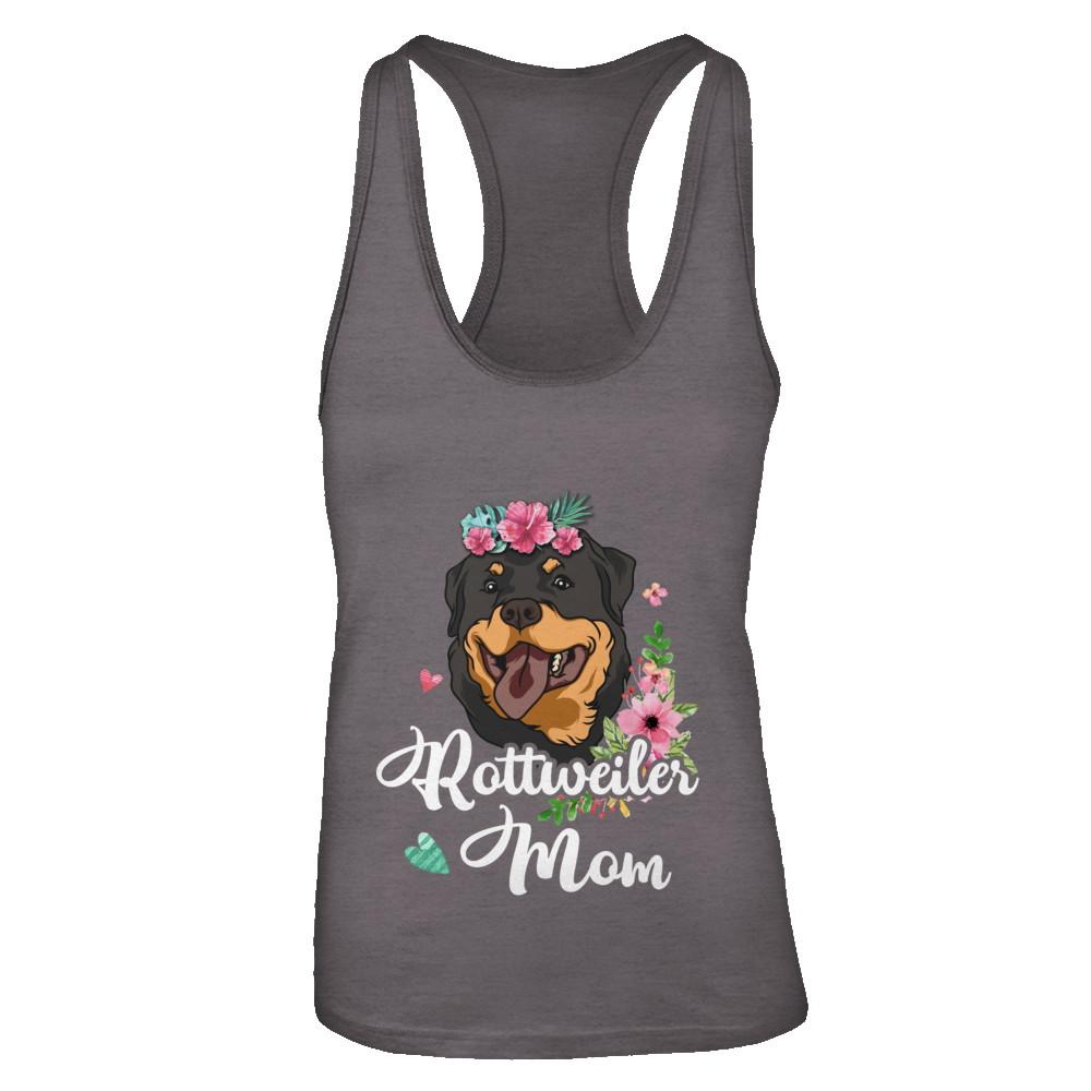 Rottweiler Mom Funny Dog Mom Gift Idea-T-Shirt & Tank Top-Women's Ideal Racerback Tank-Dark Grey