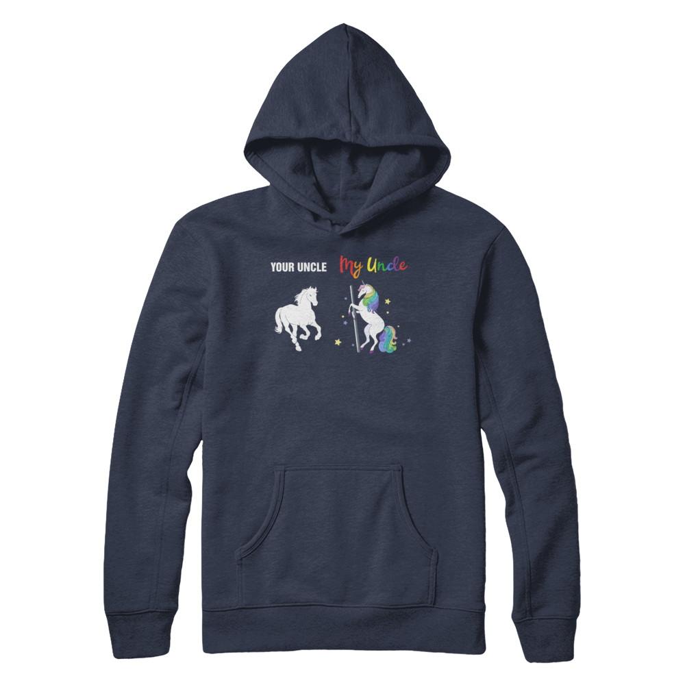 Your Uncle My Uncle Unicorn Funny LGBT Gay Pride-T-Shirt & Hoodie-Pullover Hoodie-Navy