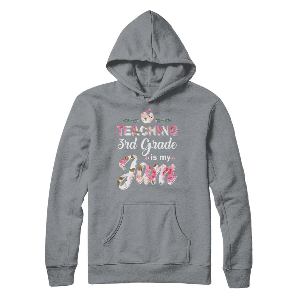 Teaching 3rd Grade Is My Jam Back To School Teacher-T-Shirt & Hoodie-Pullover Hoodie-Light Steel