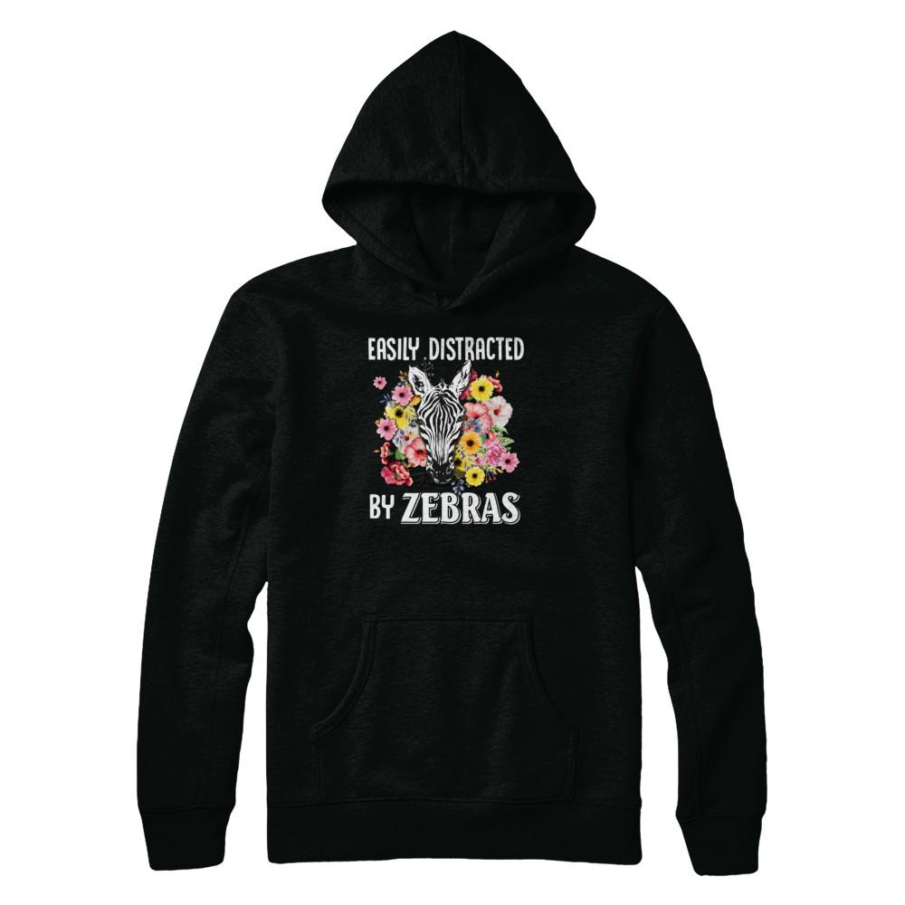 Easily Distracted By Zebras-T-Shirt & Tank Top-Pullover Hoodie-Black
