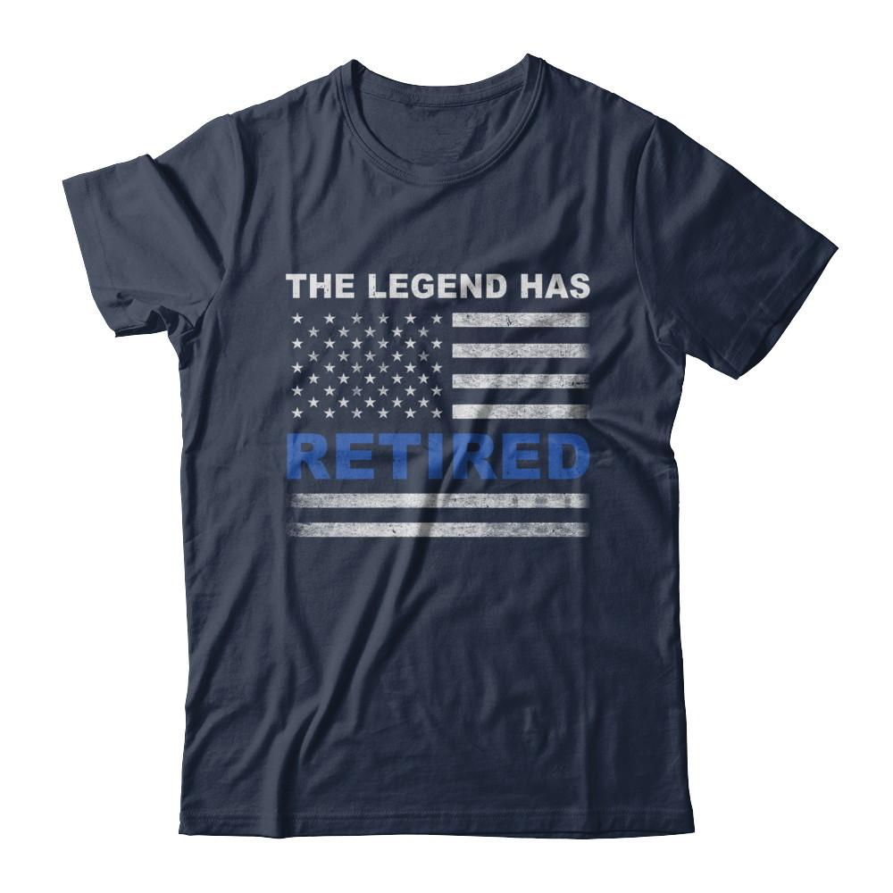 The Legend Has Retired Police Officer Retirement Gift-T-Shirt & Hoodie-Classic T-Shirt-Navy
