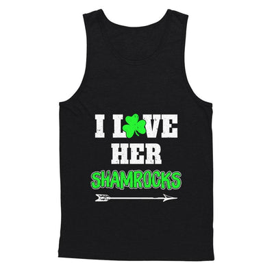 I Love Her Shamrocks Funny Couple St Patricks Day-T-Shirt & Hoodie-Unisex Tank-Black