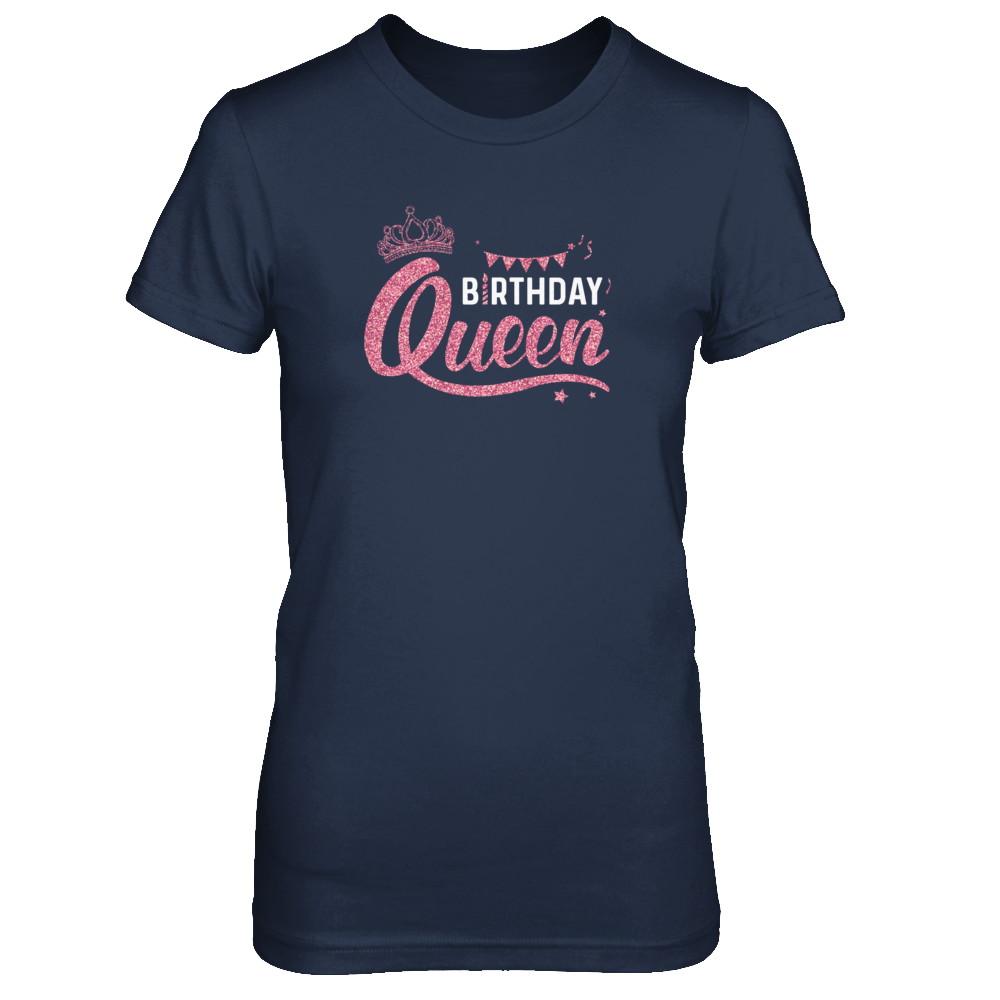Birthday Queen Happy Party-T-Shirt & Tank Top-Women's T-Shirt-Navy