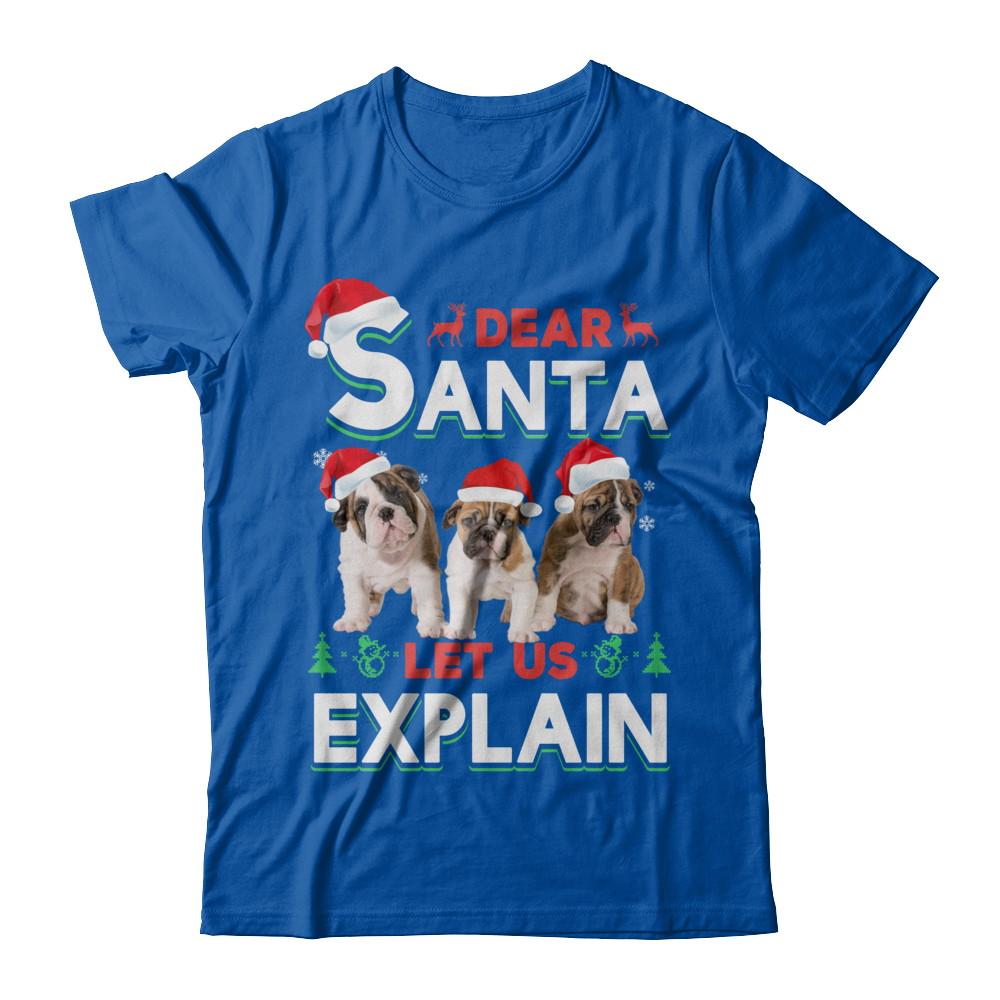 Dear Santa Funny Bulldogs Puppies Christmas Gift-T-Shirt & Hoodie-Premium T-Shirt-Royal