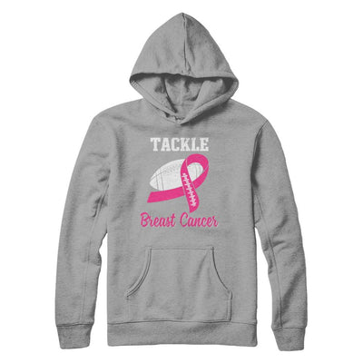 Football Survivor Tackle Pink Breast Cancer Awareness-T-Shirt & Hoodie-Pullover Hoodie-Light Steel
