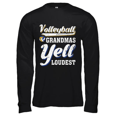 Volleyball Grandmas Yell Loudest-T-Shirt & Hoodie-Long Sleeve T-Shirt-Black