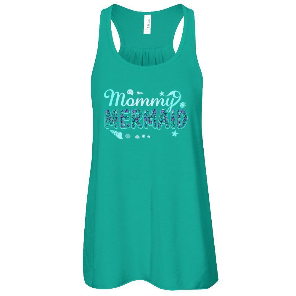 Mommy Mermaid-T-Shirt & Tank Top-Women's Flowy Racerback Tank-Kelly