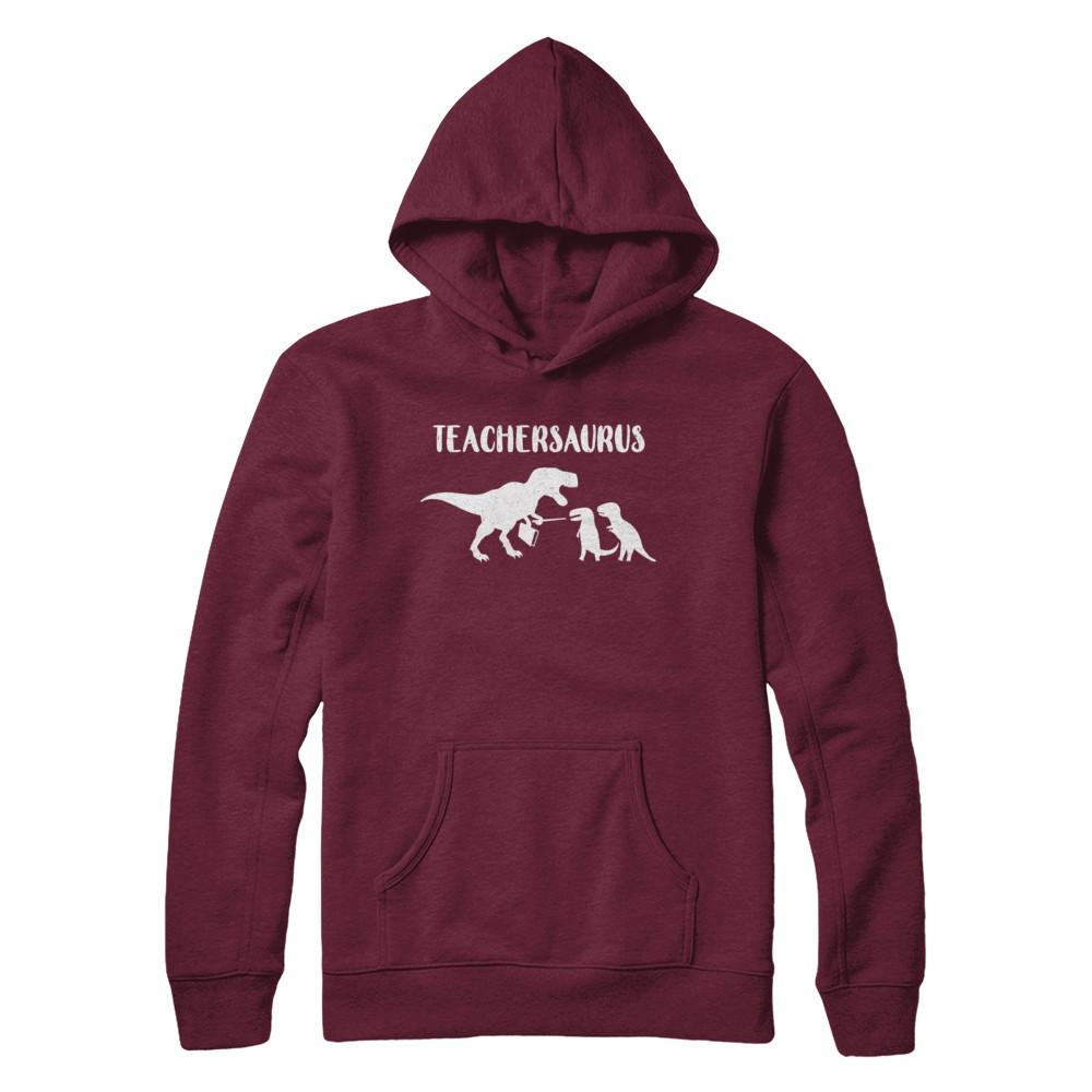 Teacher Funny Teachersaurus Dinosaur-T-Shirt & Hoodie-Pullover Hoodie-Maroon