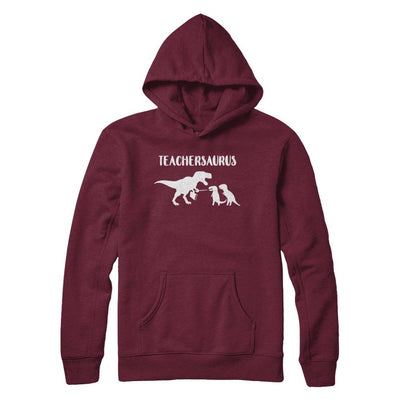 Teacher Funny Teachersaurus Dinosaur-T-Shirt & Hoodie-Pullover Hoodie-Maroon