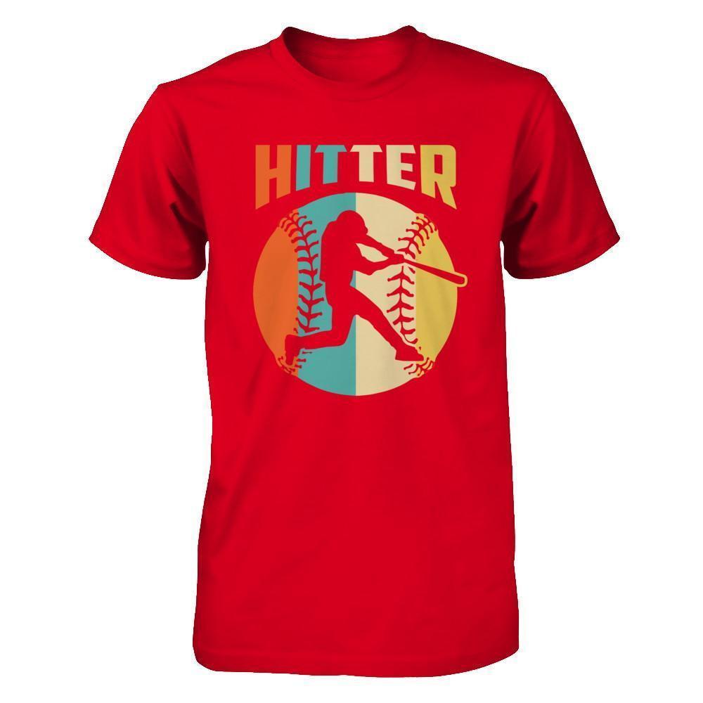 Classic Vintage Retro Style Hitter Baseball-T-Shirt & Hoodie-Premium T-Shirt-Red