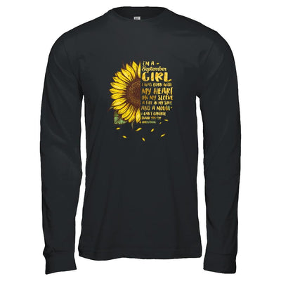 I Am A September Girl Birthday Gifts Sunflower-T-Shirt & Tank Top-Long Sleeve T-Shirt-Black