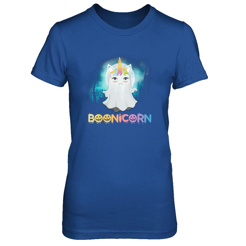 Boonicorn Ghost Unicorn Halloween Girls-T-Shirt & Tank Top-Women's T-Shirt-Royal