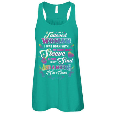 I'm A Tattooed Woman I Was Born With My Heart-T-Shirt & Tank Top-Women's Flowy Racerback Tank-Kelly