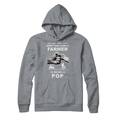 Love More Than Farmer Being A Pop Fathers Day-T-Shirt & Hoodie-Pullover Hoodie-Light Steel