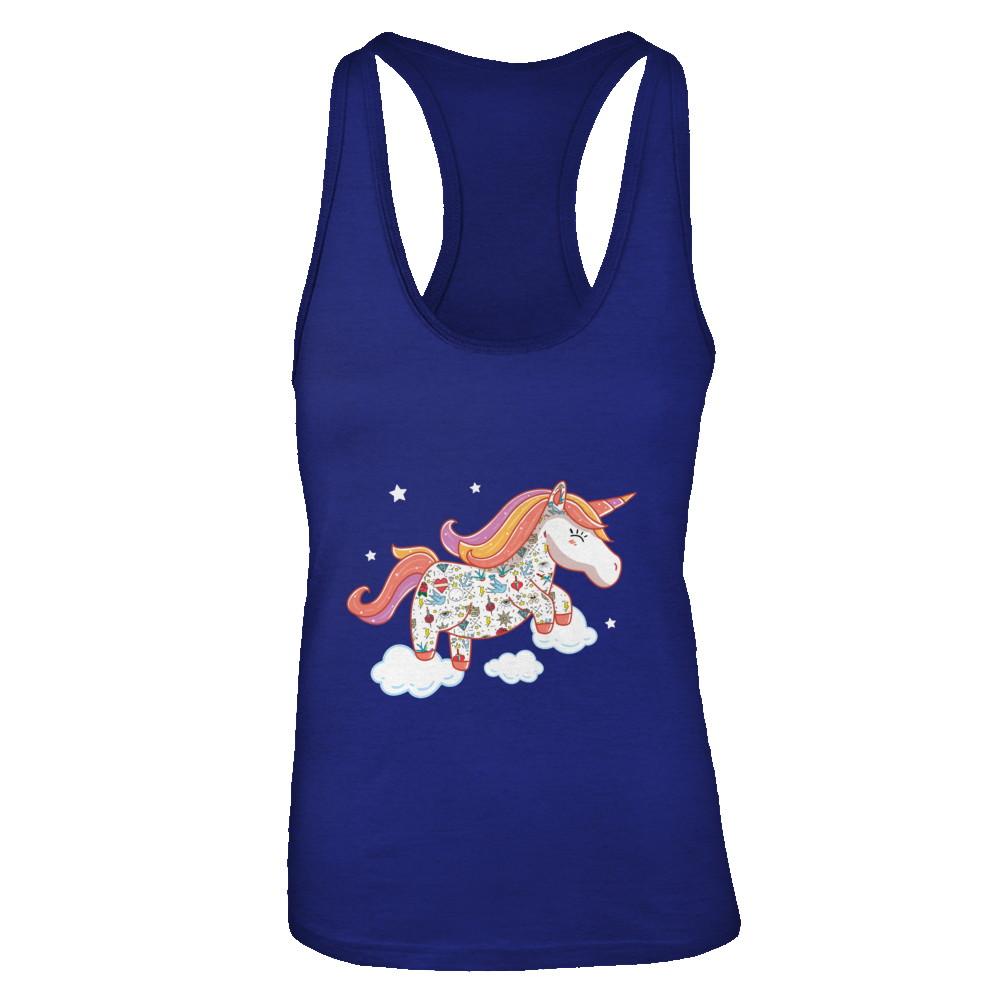 Tattooed Girl Unicorn Tattoos-T-Shirt & Tank Top-Women's Ideal Racerback Tank-Royal