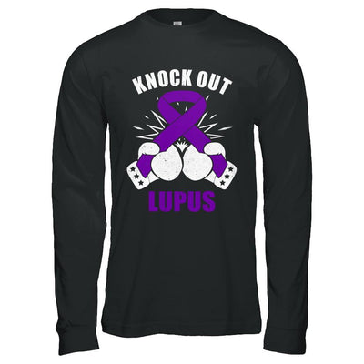 Boxing knock out Lupus Awareness Support-T-Shirt & Hoodie-Long Sleeve T-Shirt-Black