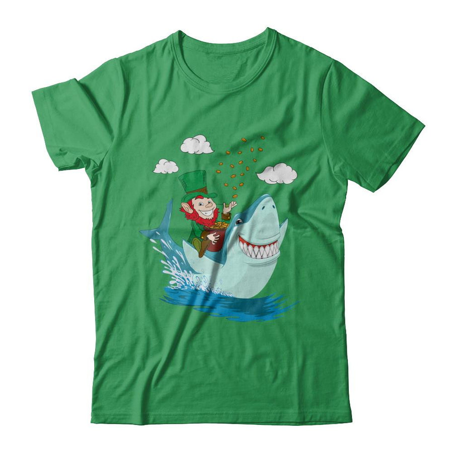 St Patricks Day Leprechaun Riding Shark-T-Shirt & Hoodie-Premium T-Shirt-Kelly Green