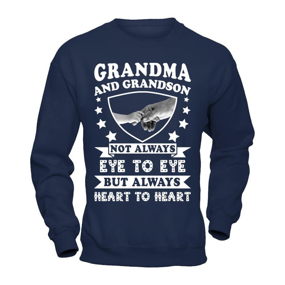 Grandma And Grandson Not Always Eye To Eye-T-Shirt & Hoodie-Crewneck Sweatshirt-Navy