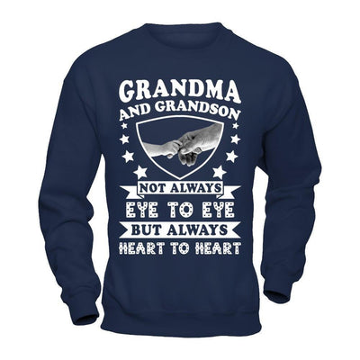 Grandma And Grandson Not Always Eye To Eye-T-Shirt & Hoodie-Crewneck Sweatshirt-Navy