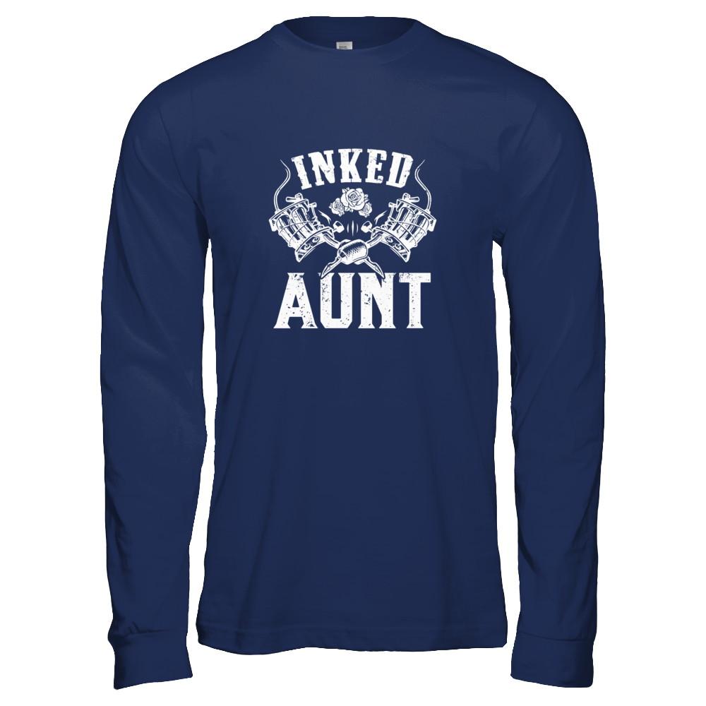 Inked Aunt Rose Tattooed Tattoos-T-Shirt & Tank Top-Long Sleeve T-Shirt-Navy
