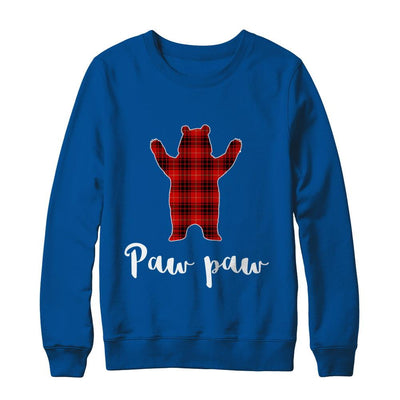 Red Paw Paw Bear Buffalo Plaid Family Christmas Pajamas-T-Shirt & Sweatshirt-Crewneck Sweatshirt-Deep Royal