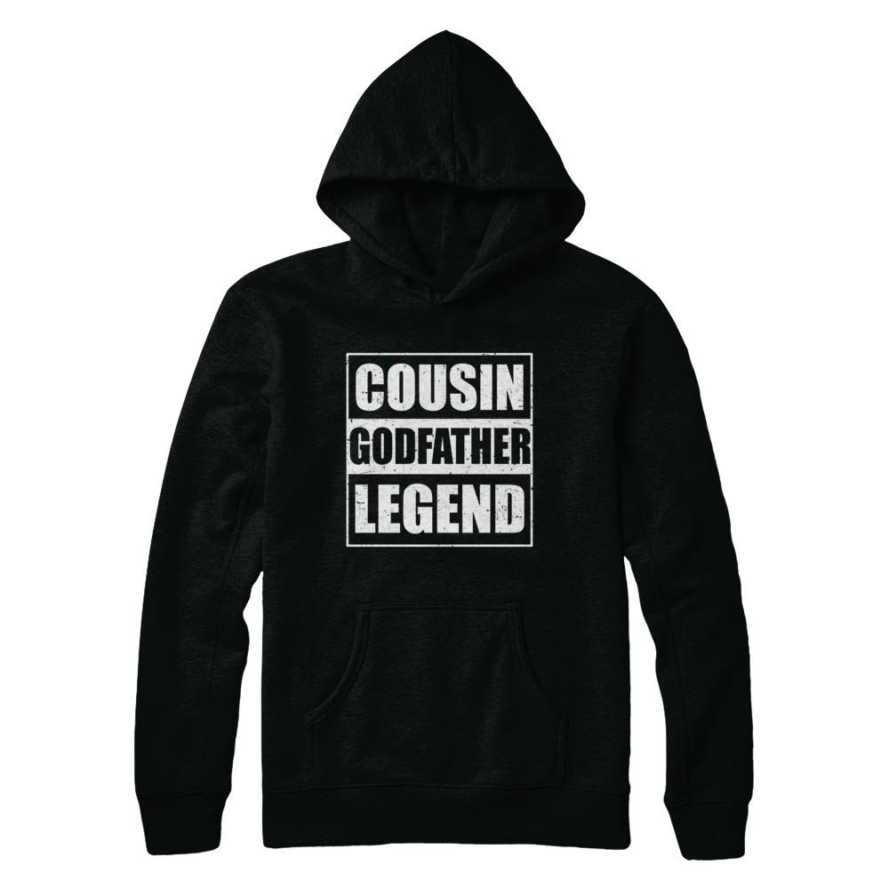 Cousin God-Father Legend Family Funny Fathers Day Gift-T-Shirt & Hoodie-Pullover Hoodie-Black