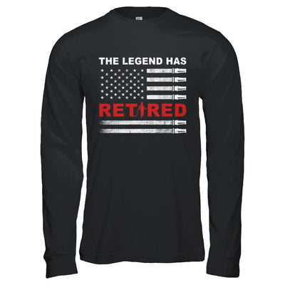 The Legend Has Retired Firefighter Retirement Gift-T-Shirt & Hoodie-Long Sleeve T-Shirt-Black