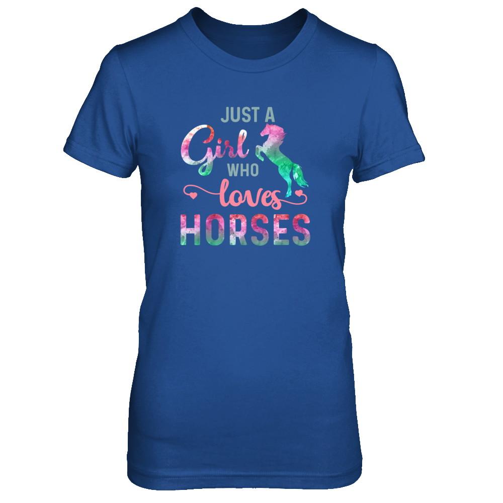 Just A Girl Who Loves Horses Horse Lover-T-Shirt & Tank Top-Women's T-Shirt-Royal