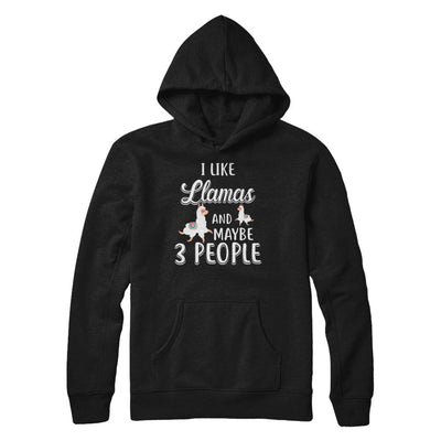 I Like Llamas And Maybe 3 People-T-Shirt & Hoodie-Pullover Hoodie-Black