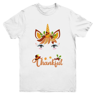 Thanksgiving Unicorn Pumpkin For Kids Youth-Youth Shirt-Youth T-Shirt-White