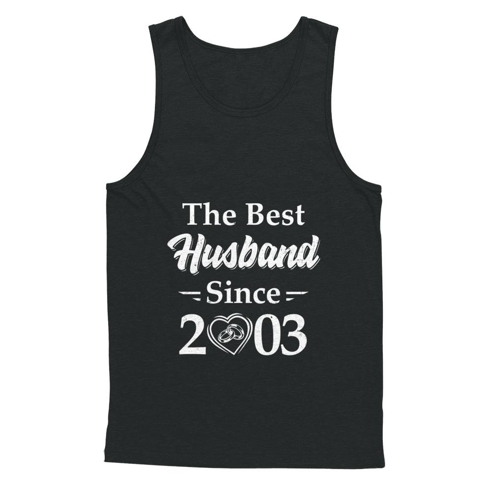 18th Married Together Anniversary Since 2003 Wife Husband-T-Shirt & Hoodie-Unisex Tank-Black