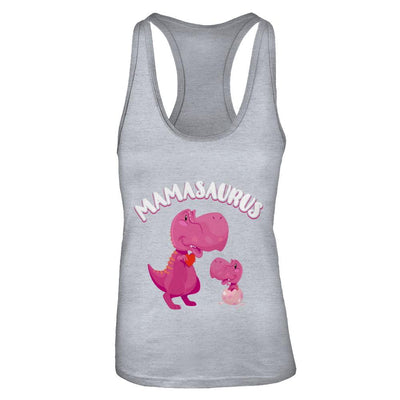 Mama Mamasaurus Rex Cute Dinosaur Mothers Day-T-Shirt & Tank Top-Women's Ideal Racerback Tank-Heather Grey