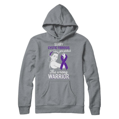 Sorry Cystic Fibrosis You Picked The Wrong Warrior Cystic Fibrosis-T-Shirt & Hoodie-Pullover Hoodie-Light Steel