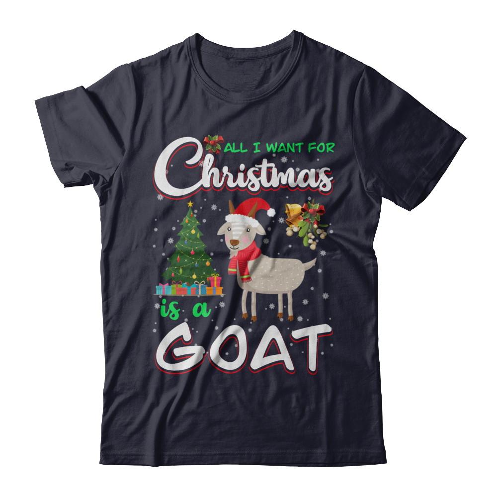 All I Want For Christmas Is A Goat Cute Xmas-T-Shirt & Sweatshirt-Premium T-Shirt-Midnight Navy