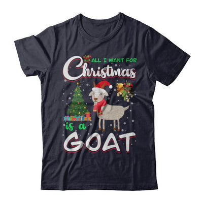 All I Want For Christmas Is A Goat Cute Xmas-T-Shirt & Sweatshirt-Premium T-Shirt-Midnight Navy