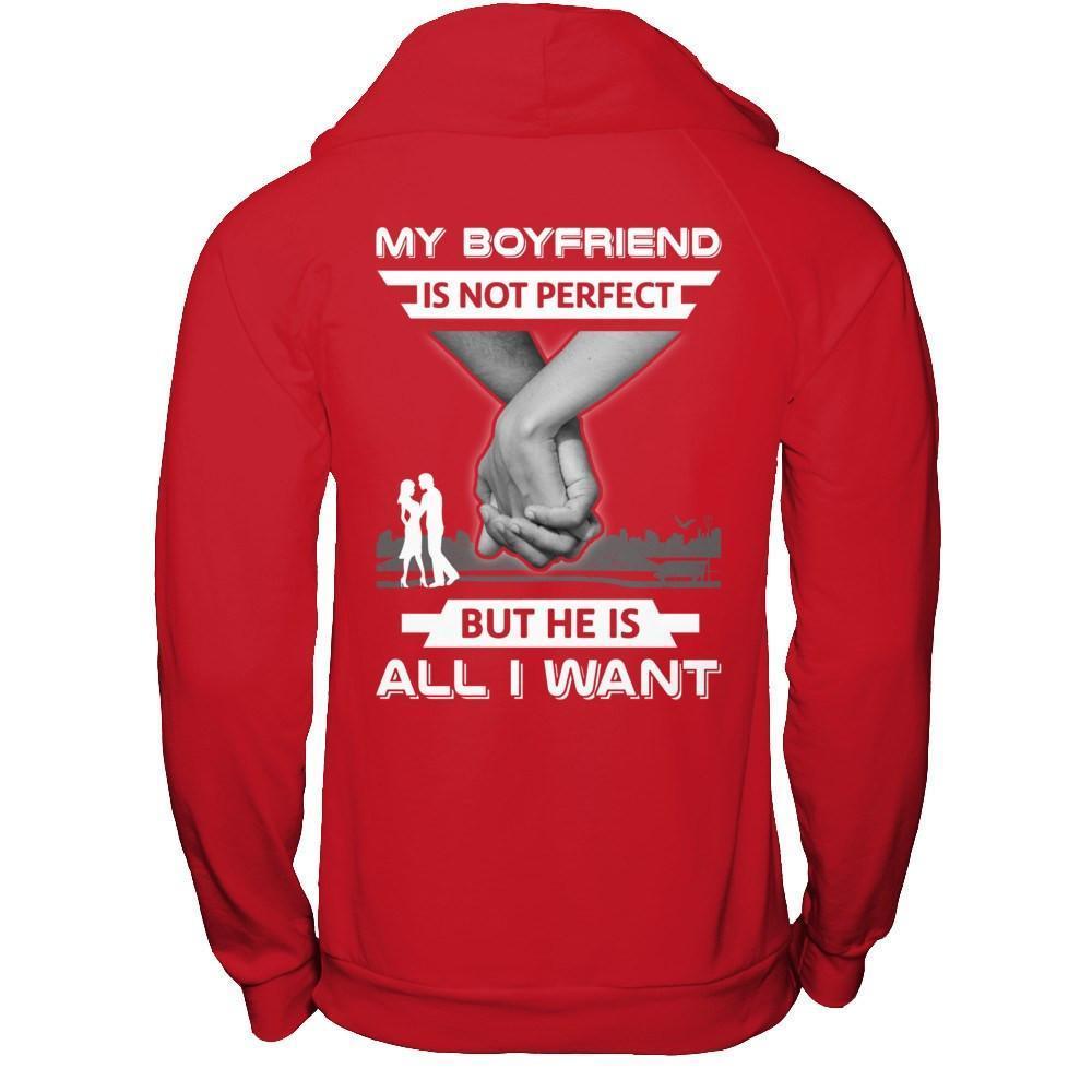 My Boyfriend Is Not Perfect But She Is All I Want-T-Shirt & Hoodie-Pullover Hoodie-Red
