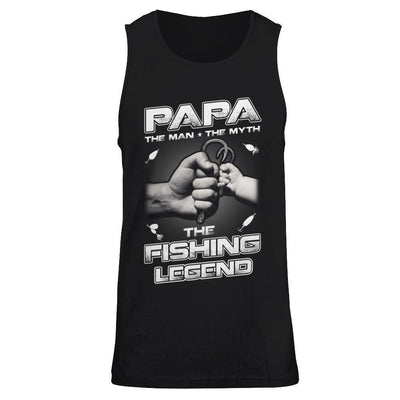 Papa The Man The Myth The Fishing Legend-T-Shirt & Hoodie-Unisex Tank-Black