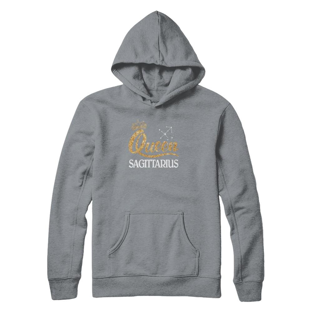 Queen Sagittarius Zodiac November December Birthday Gift-T-Shirt & Tank Top-Pullover Hoodie-Light Steel