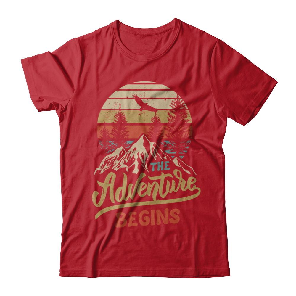 The Adventure Begins Climb The Mountain Vintage-T-Shirt & Hoodie-