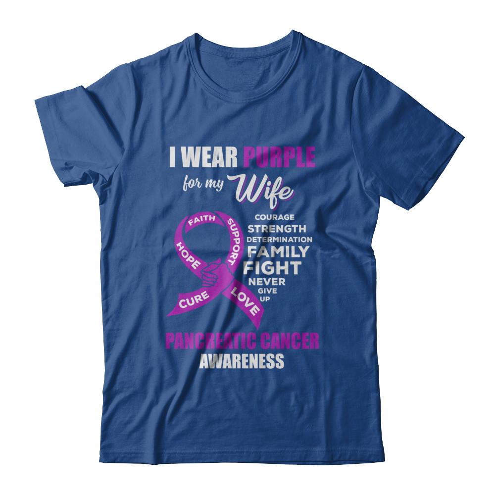 Pancreatic Cancer I Wear Purple For My Wife Husband-T-Shirt & Hoodie-Classic T-Shirt-Royal