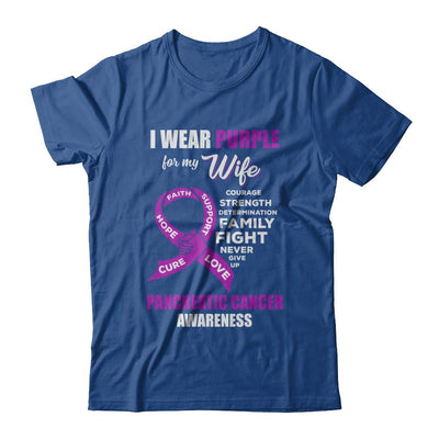 Pancreatic Cancer I Wear Purple For My Wife Husband-T-Shirt & Hoodie-Classic T-Shirt-Royal