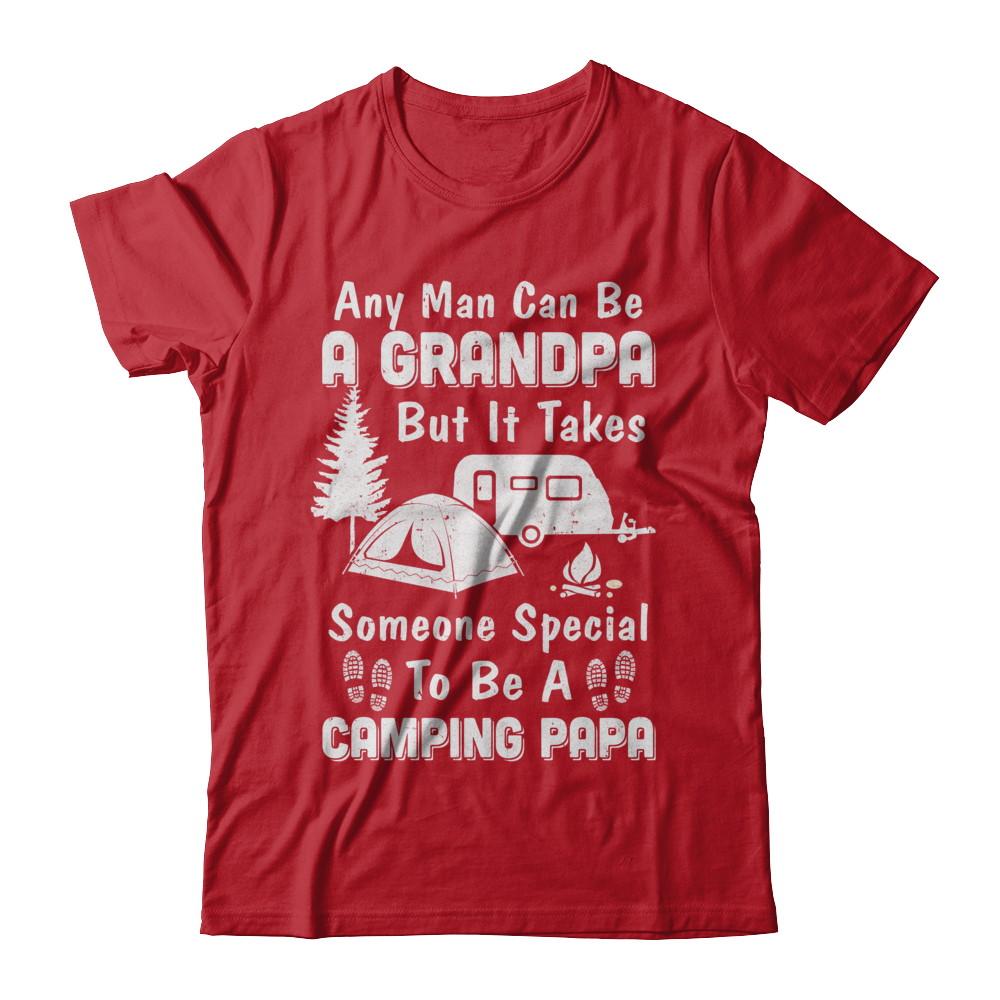 Camping Papa Grandpa Fathers Day Gift-T-Shirt & Hoodie-Classic T-Shirt-Red